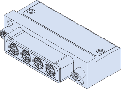 Quadrax Right Angle PCB Plug Connectors, Epoxy-Sealed 90° PC Tail Quadrax Contacts, 792-022S