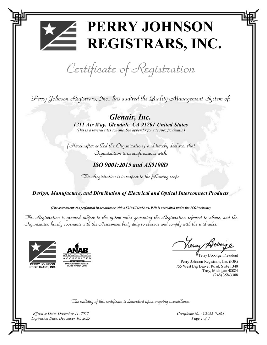 ISO 9001:2015 and AS9100D Certificate
