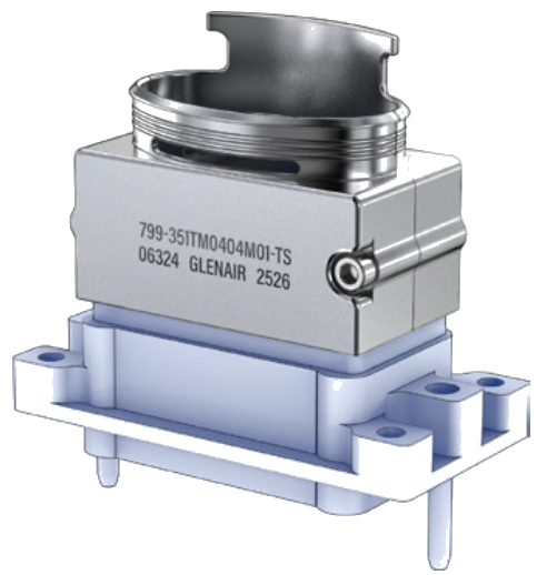 799-351 EMI Banding Backshell, Single Port Vertical