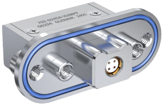 792-024 Panel Mount Quadrax PCB Plug, 90 Degree PC Tails