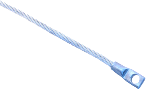 Wire Rope Ground Straps, CRES 316 Wire Rope with Mounting Holes M24749 Type I