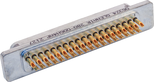 Glass-Sealed D-Subminiature Hermetic Socket Connector, QPL Qualified, 280-006