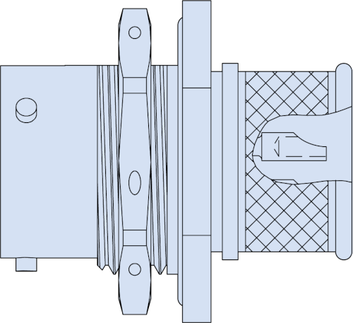 Bayonet Coupling Jam-Nut Receptacle with Banding Porch, 230-044