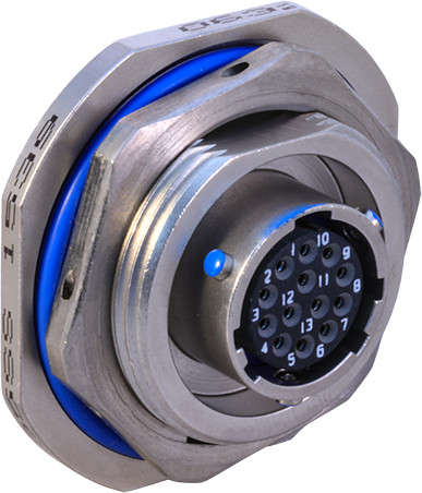 Jam Nut Mount Hermetic Bulkhead Feed-Thru, .062/.125in Panel, MIL-DTL-38999 Series II Type, 947-120