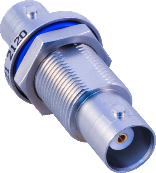 50 Ohm BNC Series Socket Connector, Hermetic • Bulkhead Feedthrough, GRF05-0002