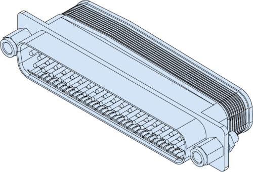 Combo Cable Pin Connectors with Standard Mounting Flange, Integral Banding Platform and Crimp Termination, 280-107