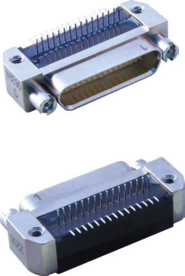 GHSM-HBR Hybrid Right-Angle (Surface-Mount / Thru-Hole) Pin and Socket PCB Connectors (Jackpost Hardware)
