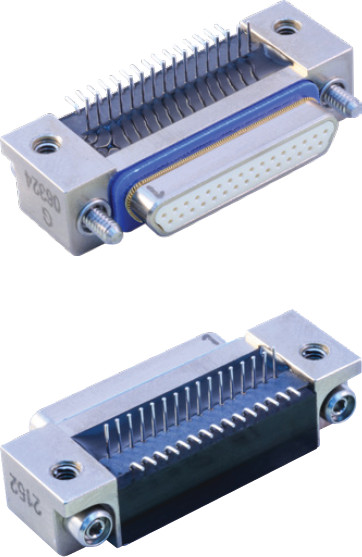 GHSM-HBR Hybrid Right-Angle (Surface-Mount / Thru-Hole) Pin and Socket PCB Connectors (Jackscrew Hardware)