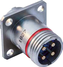 Hermetic Receptacle with Coax Pin Contacts and Crimp Cable Adapter 801-059