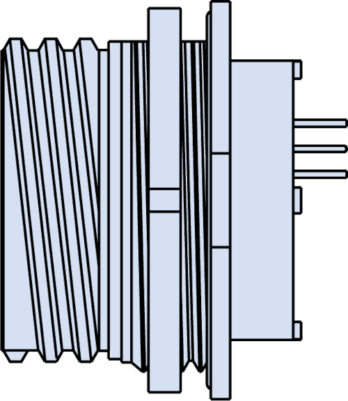 Hermetic PCB Receptacle with Coax Contacts, 801-124