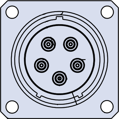 Hermetic PC Tail Receptacle with Power / Signal Contacts, 801-125