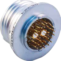 Glass-Sealed Hermetic Receptacle with PC Tail Coax Contacts, 805-130