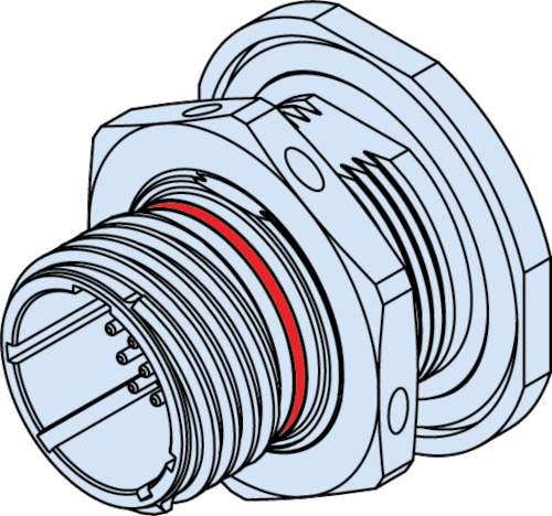 Jam Nut Mount, Flush Rear PCB Receptacle Connector, 806-063