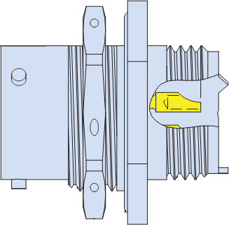Bayonet Coupling Jam-Nut Receptacle with Accessory Thrds, 230-043