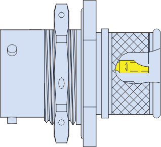 Bayonet Coupling Jam-Nut Receptacle with Banding Porch, 230-044