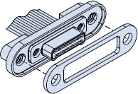 891-025 and 891-026 Rear Panel Mount Nano Rectangular Connectors with Insulated Wire and Gasket Seal