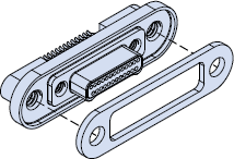 891-035 and 891-036 Rear Panel Mount, Straddle Mount Nano Rectangular Connectors with Gasket Seal