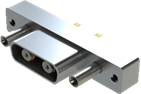 D-Sub Active Receptacle Connector with 2 x Glenair Size 8 Optoelectronics Contacts 0500-3024