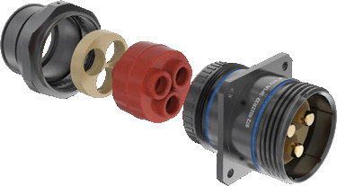 Wall-Mount Receptacle with Banding Platform, Compression Grommet for Tape-Wrapped or Extrusion-Insulated Wire, 972-102