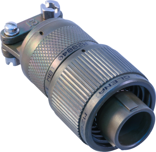 Plug Connector with Straight Strain Relief M28840/17