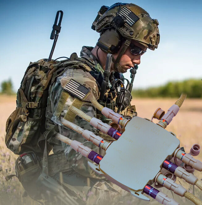 Soldier with STAR-PAN + soldier-worn USB data and power hub