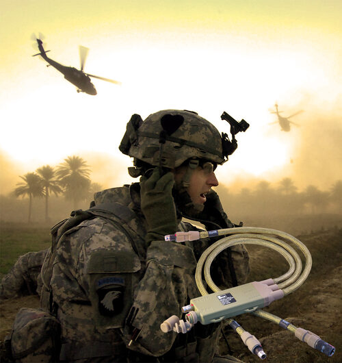 Soldier using a STAR-PAN + soldier-worn power and data hub