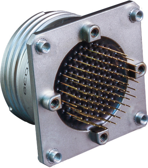 PCB Jam-Nut Receptacle with Metric or Standard Threaded Standoff and Press Fit Contacts, D38999 Type, 233-292