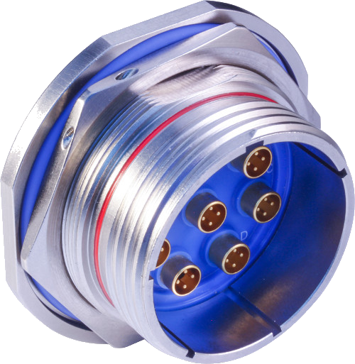 Hermetic Jam-Nut Mount with PC Tail Quadrax Contacts, 233-254