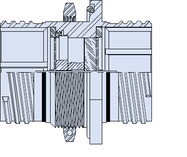 D38999 Series III Hermetic Bulkhead Feed-Thru with Thermocouple Contacts, 233-284