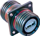 Feed-Thru Receptacle with Front/Rear USB Interface, D38999 Series III Type, 233-370