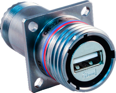 233-345 SuperSeal™ Connectors with Accessory Threads and USB 2.0 Male (Plug) or Female (Receptacle) Interface to Crimp Removable Contacts