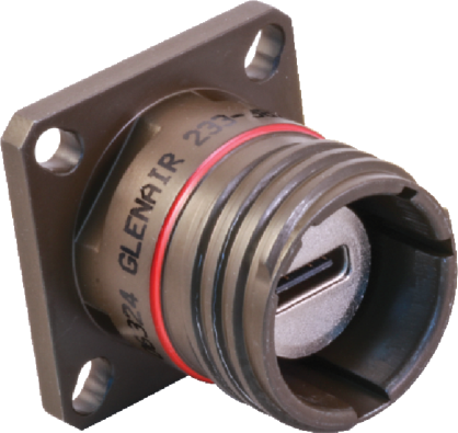 Receptacle Connector with USB 3.2 Gen 2 (Type C) Female to Female Feed-Through Connector, 233-381