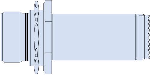 Hermetic RJ45 Ethernet Feed-Thru with Crimp Contact Termination, 233-309