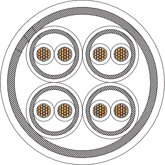 MIL-STAR Cable, Shielded Twisted Pair Bundle, 968-042